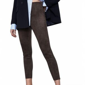 Zara Suede Khaki HighWaisted Trousers/leggings